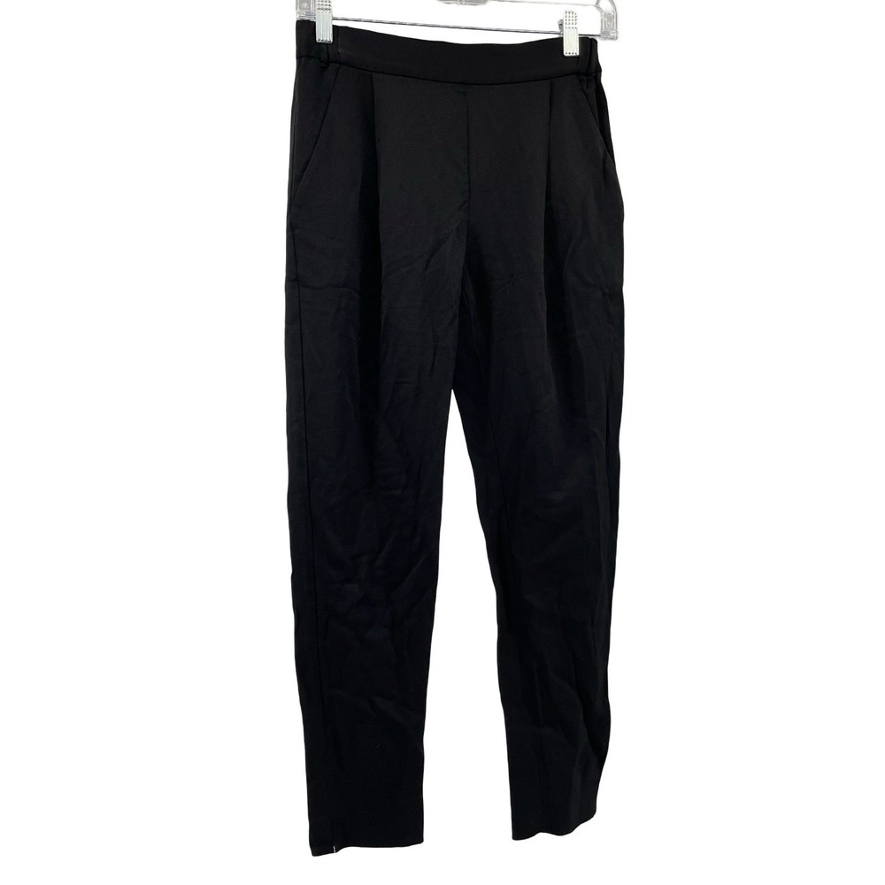 AllSaints Women's Trousers Pleated Tapered Black Polyester Size 2